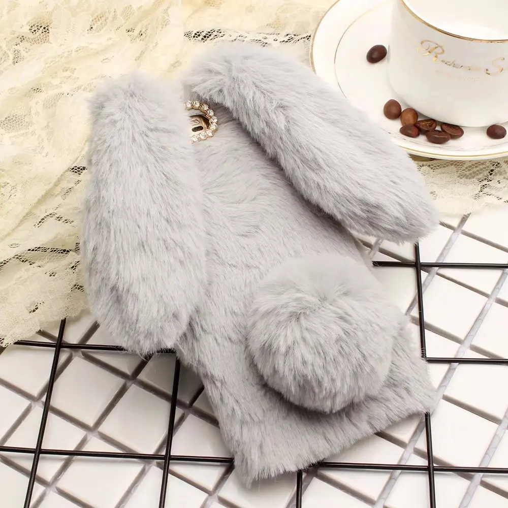 

3D Case For Xiaomi Mi A2 A1 Mi5x Mi 6x 5X Cute Plush Bunny Rabbit Crystal Rhinestone Soft Cover For Xiaomi MI 8 SE MI8 Case