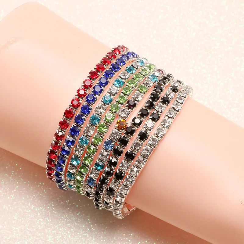 

Women's Multicolor Crystal Bracelet Gold Acrylic Copper Beads Pink White Black Gray Crystal Bracelet Women