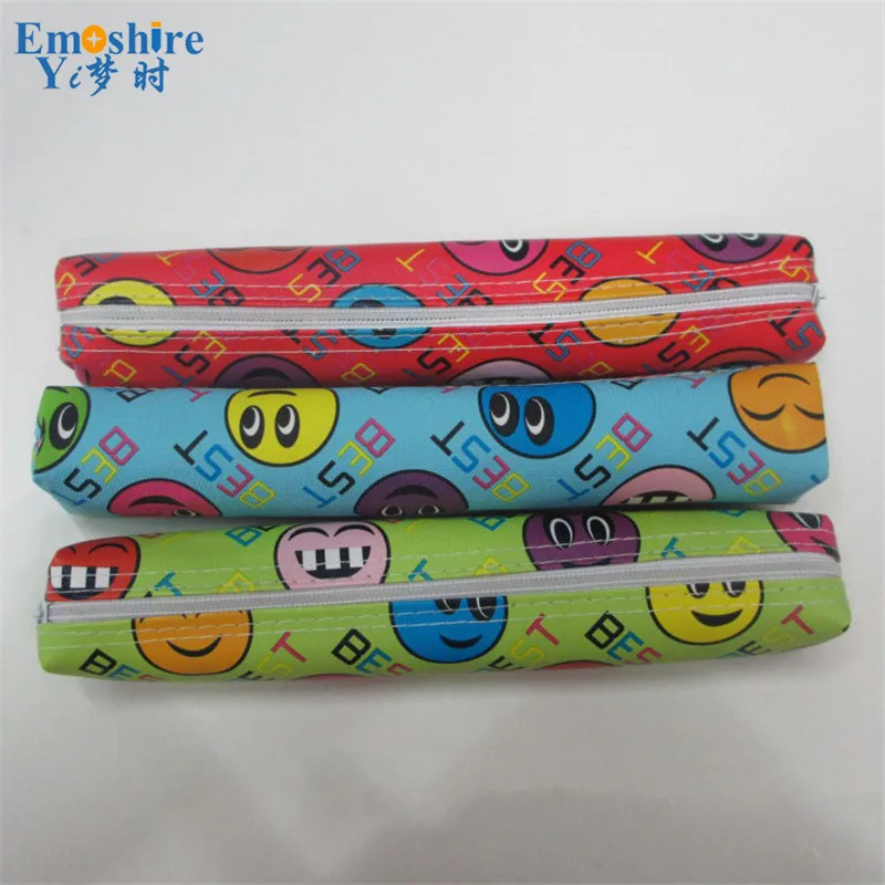 Emoshire Korean stationery cartoon smiley canvas pencil bag special expression stationery pencil pencils student pencil pencil pencil case (1)