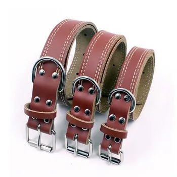 

Pet Supplies Dog Necklace Dog Collar Leather Crystal Buckle Collar Brown Pet Collar For Small Dogs Cats Pets Products