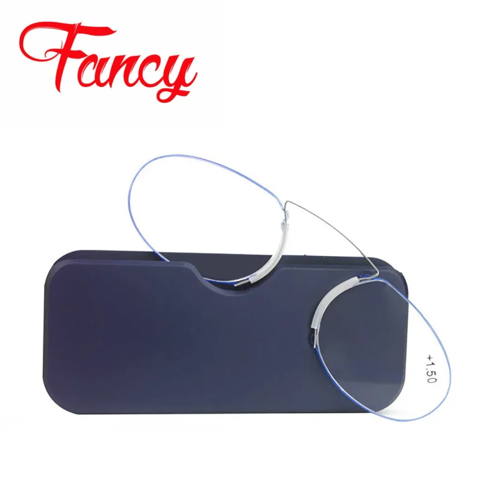 

Clip nose reading glasses man hyperopia eyeglasses women thin eyewear anti UV reflective protection with case lightweight easy