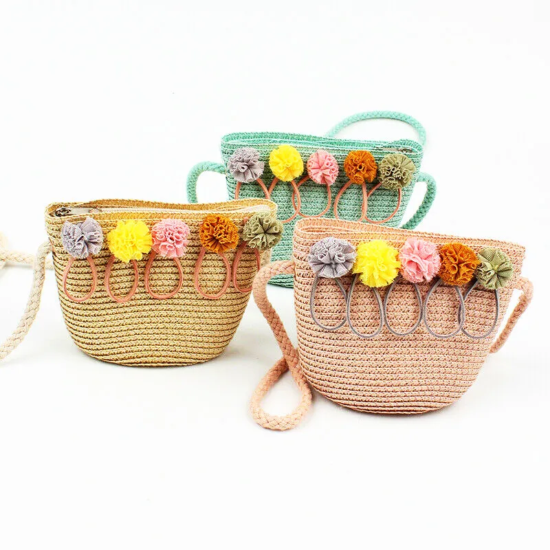 

Women's fashion straw bag handmade straw handbag beach bag decal shoulder bag