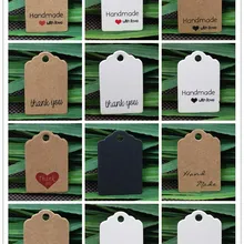 100 шт 30*20 мм Маленькая бумага ручной работы с любовью для упаковки ювелирных изделий этикетки на свадьбу/подарок на день рождения бирки примечание к товару ценники