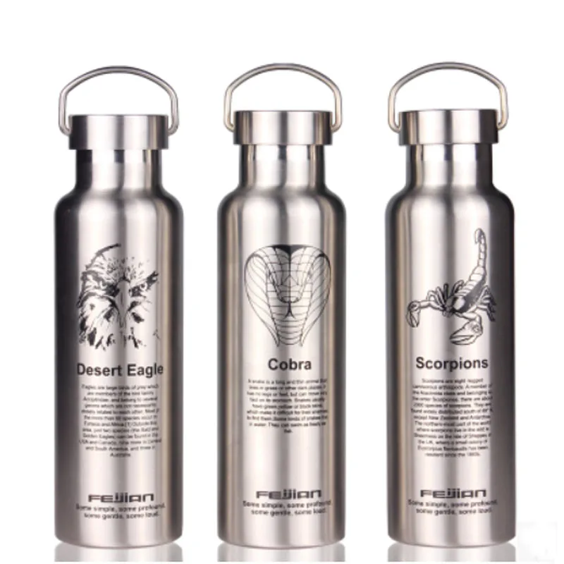 Outdoor Sports Vacuum Flasks Termo with Brush& Case Thermos 600ML