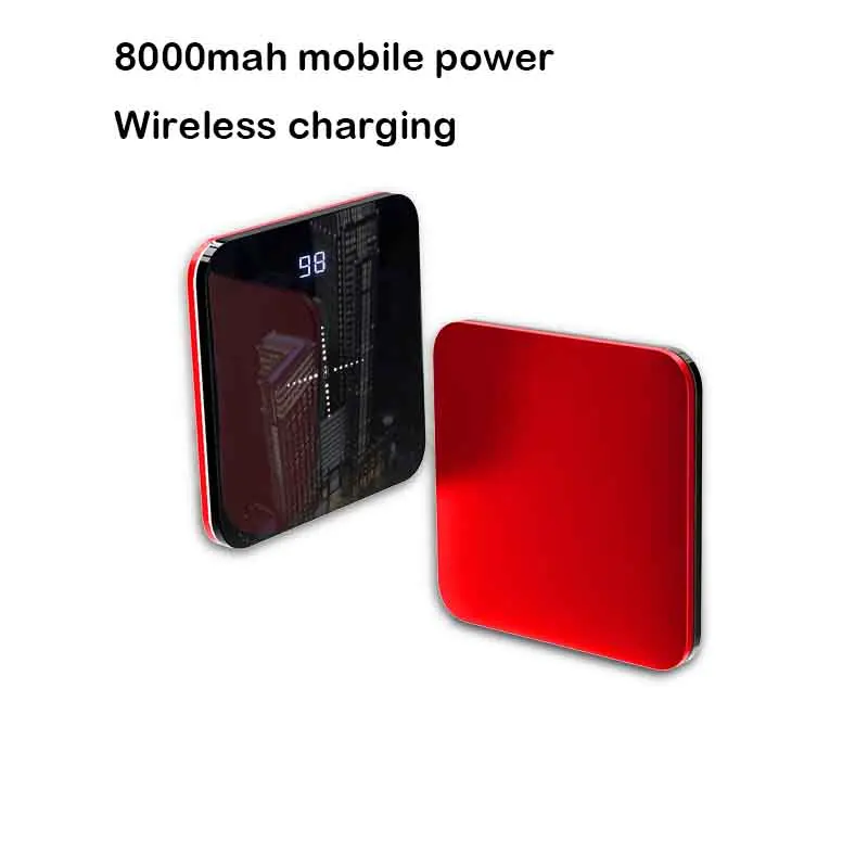 

Power Bank Mirror 8000mAh QI Wireless Charger 2 USB Portable For iphone Samsung Charger Wireless External Battery Pack Powerbank