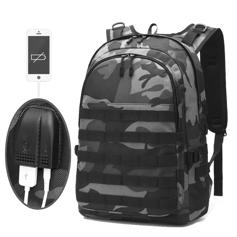 PUBG hombres de Mochila bolsa Mochila Pubg campo de batalla de infantería paquete camuflaje viajes de auriculares USB Jack bolsa Mochila nuevo PUBG hombres de Mochila bolsa Mochila Pubg campo de batalla de infantería paquete camuflaje viajes de auriculares USB Jack bolsa Mochila nuevo