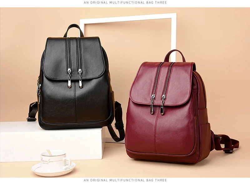 Высококачественный кожаный рюкзак для девочек-подростков, женские сумки через плечо, Модный женский рюкзак, школьная сумка, Mochila Feminina 1102