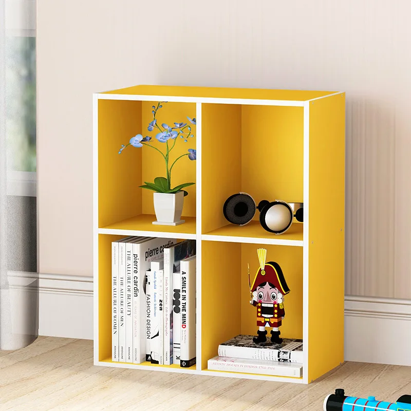 

LK1668 2 Layers Floor Type Bookcase Creative Student Book Organizer Simple Modern Combination Storage Shelf Pink/Blue/Yellow