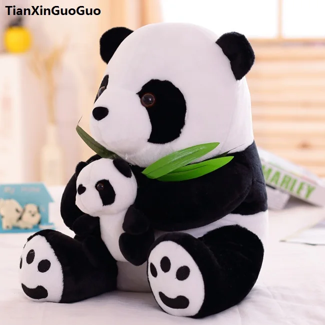 filled plush toy large 40cm sitting pose panda hug small panda plush