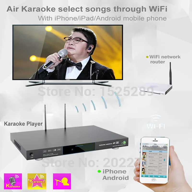 8856(6) Professional Android Home Karaoke Machine HD System With Songs