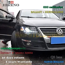 Hireno фары для 2007-2011 Volkswagen Passat B6 фар сборки LED DRL ангел объектив двойной луч ксеноновые 2 шт