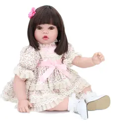 Новый младенец получивший новую жизнь 55 см Силиконовая виниловая Reborn Baby Doll игрушки гладкие прямые волосы новорожденных детская Кукла Reborn