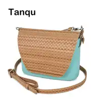 TANQU Round Wood Grain Opocket Style Small EVA Pocket Plus Leather Flap Long Adjustable Belt with Clip Closure Attachment OBag