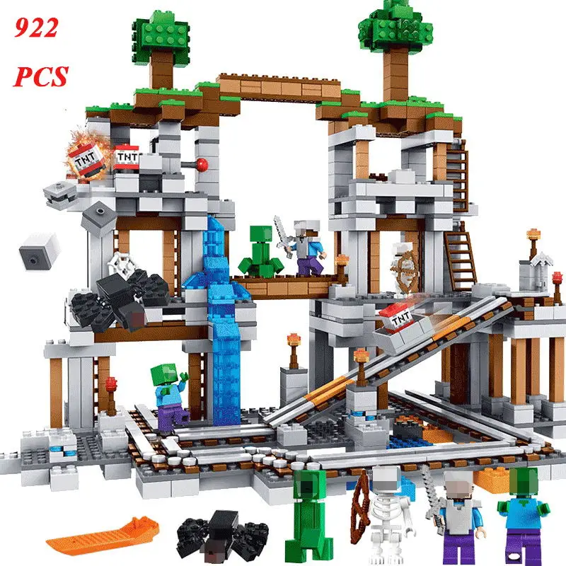 

Minecrafted The Mine Mountain 922Pcs Compatible Legoings City Minecrafte Building Blocks Sets Assembled Toys For Children Gifts