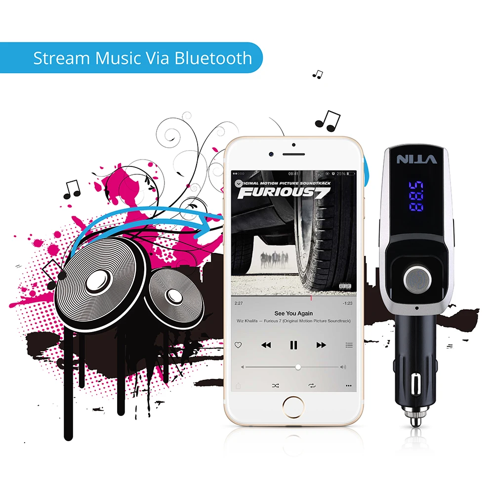 VicTsing Bluetooth FM Transmitter Car Kit Wireless Radio Car MP3 Player Bluetooth FM Transmitter Modulator Cheap Price           (7)