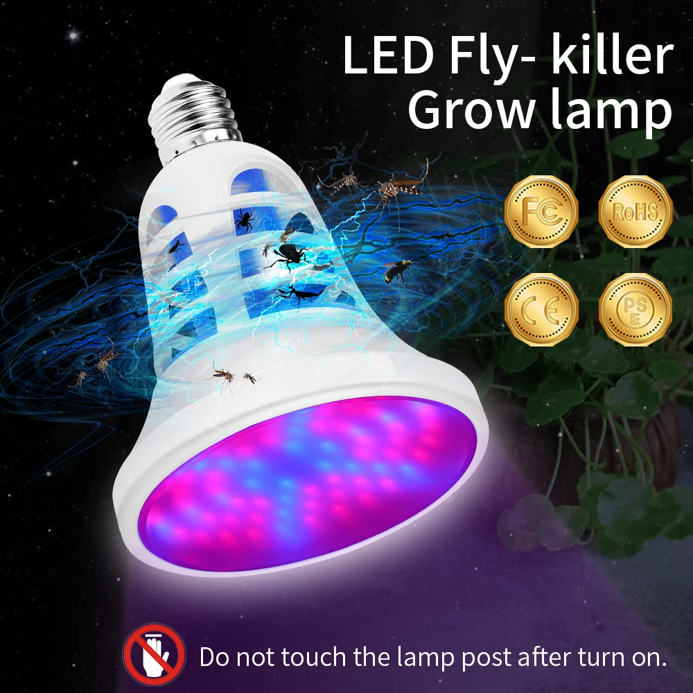2 шт. Fito Led USB Mosquito Killer E27 светодиодная лампа 220 В фотокатализатор Летающая лампа Zapper 110 В ошибка свет насекомых Убийца для растущей палатки