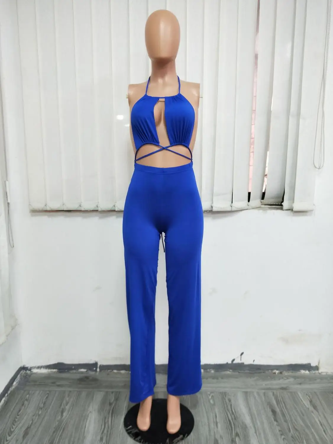 Sexy Backless Lace Up Jumpsuit Women Casaul Bandage Solid Long Pants Overalls For Women Vintage Halter Rompers Women Jumpsuit Sexy Backless Lace Up Jumpsuit Women Casaul Bandage Solid Long Pants Overalls For Women Vintage Halter Rompers Women Jumpsuit