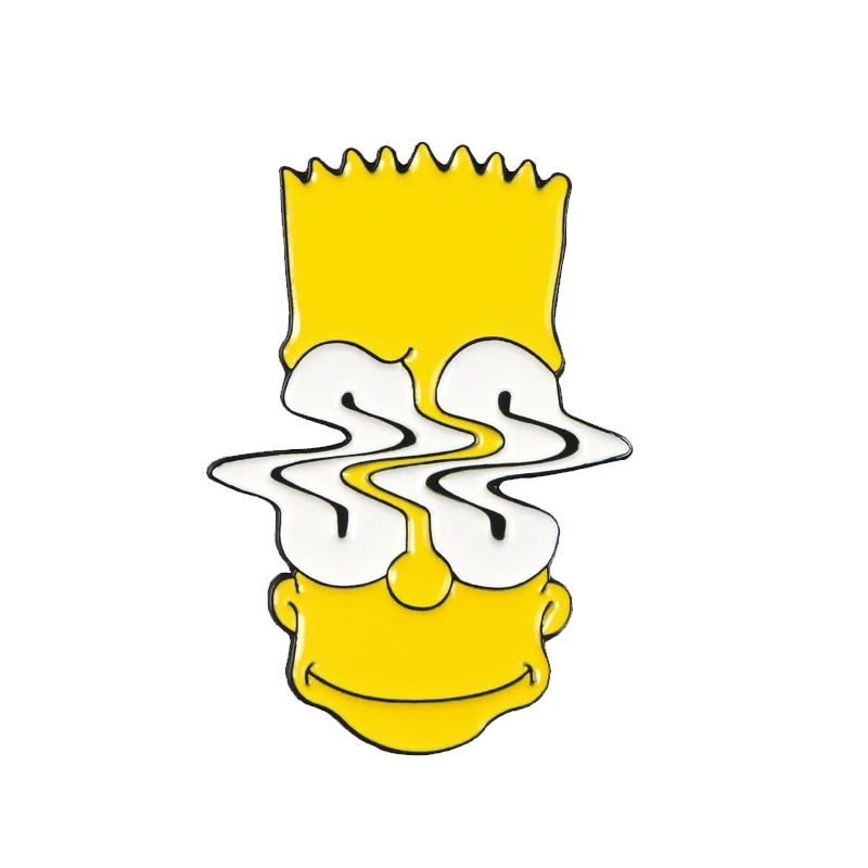 Эмалированная брошь с персонажем симпсоном из мультфильма мистер Мардж Барт лагерь свитер куртки на заказ значок семейная комедийная юморная бижутерия - Окраска металла: style2