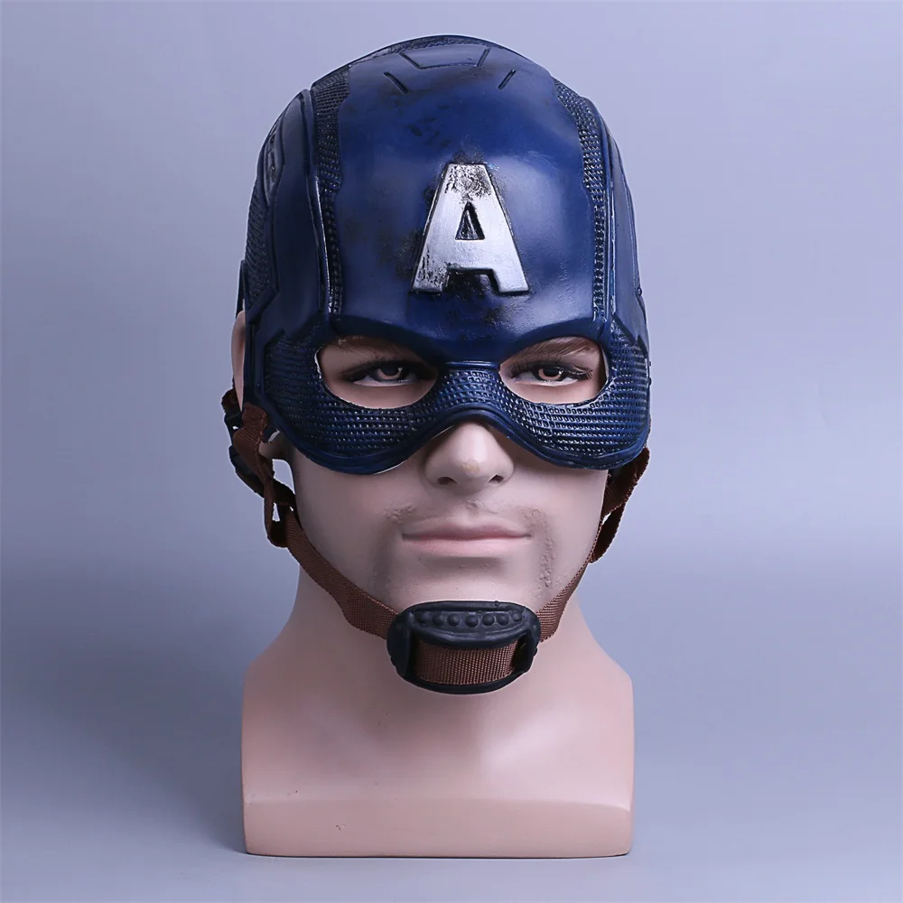 Cosplay Captain America Mask Avengers Infinity War Mask Halloween Helmet Latex Cosplay Mask Costume (2)