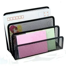 1 шт. 3-х секционный сетка письмо Примечание Бумага Бизнес коллекция карт держатель сортировщик Настольный органайзер черная