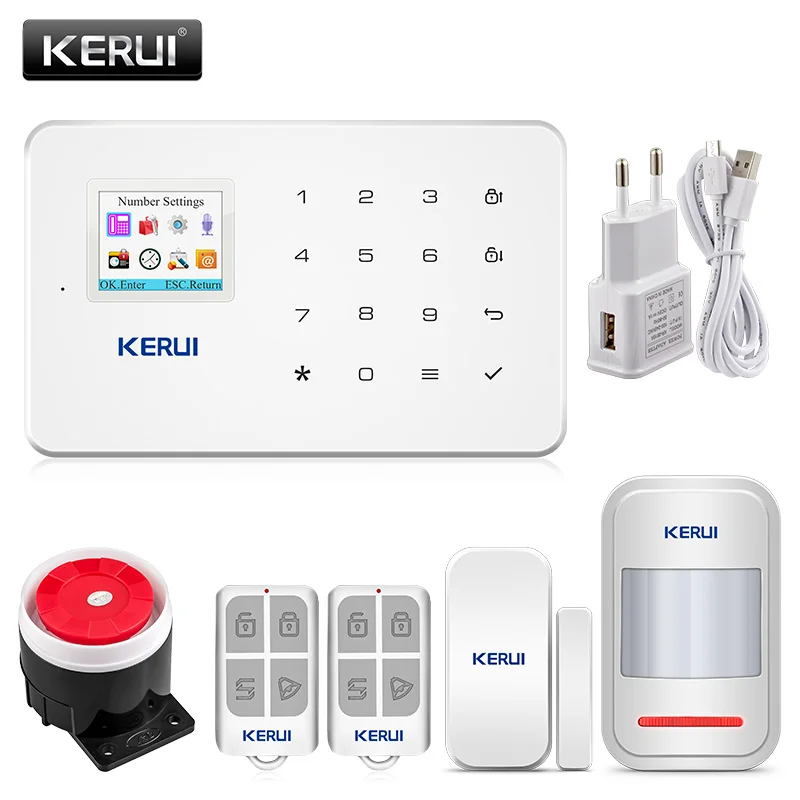 KERUI G18 inalámbrico hogar GSM sistema de alarma de seguridad DIY Kit de Control de aplicación con Sensor de movimiento de Dial automático alarma antirrobo sistema de