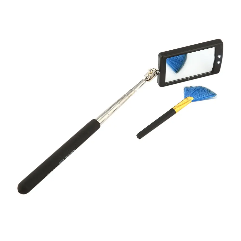 New Telescoping Flexible Inspection Mirror with Bright LED Lighting 360 Swivel for Extra Viewing Portable Automotive Tool