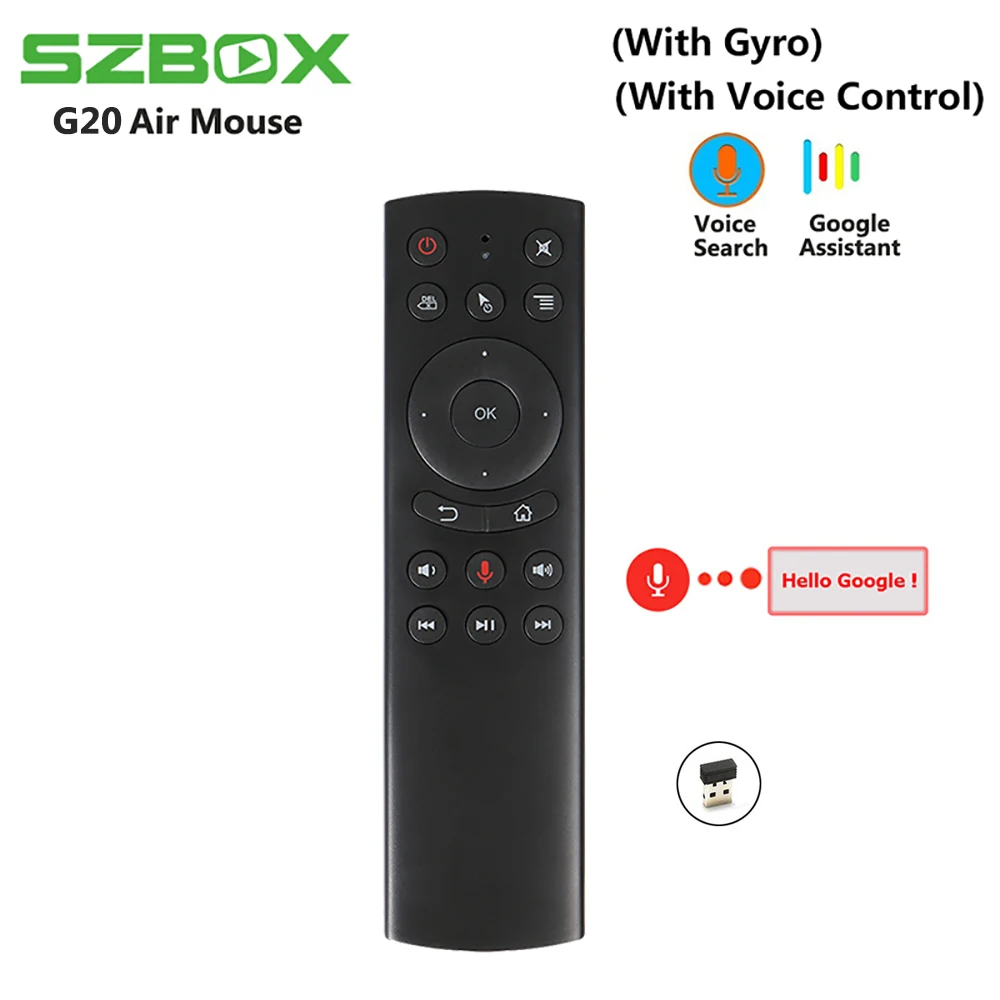 

G20 Air Mouse Voice 2.4GHz Wireless Google Microphone Remote Control IR Learning 6-axis Gyroscope for X96 TX3 Android TV Box PC