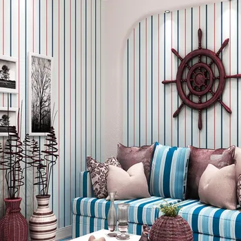 

Free Shipping Fashion color stripes environmental protection Wallpaper boys girls bedroom living room restaurant wallpaper