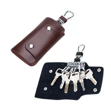 Винтаж кожаный бумажник ключа Для женщин брелок охватывает застежка Ключ Дело Мужские держатель для ключей, администратор ключи высокое качество LT247
