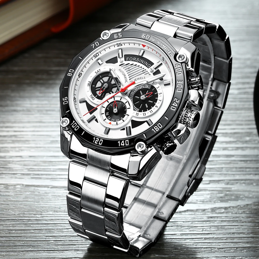 Relogio Masculino, мужские часы, Лидирующий бренд, Роскошные автоматические механические часы, мужские полностью стальные бизнес водонепроницаемые спортивные часы