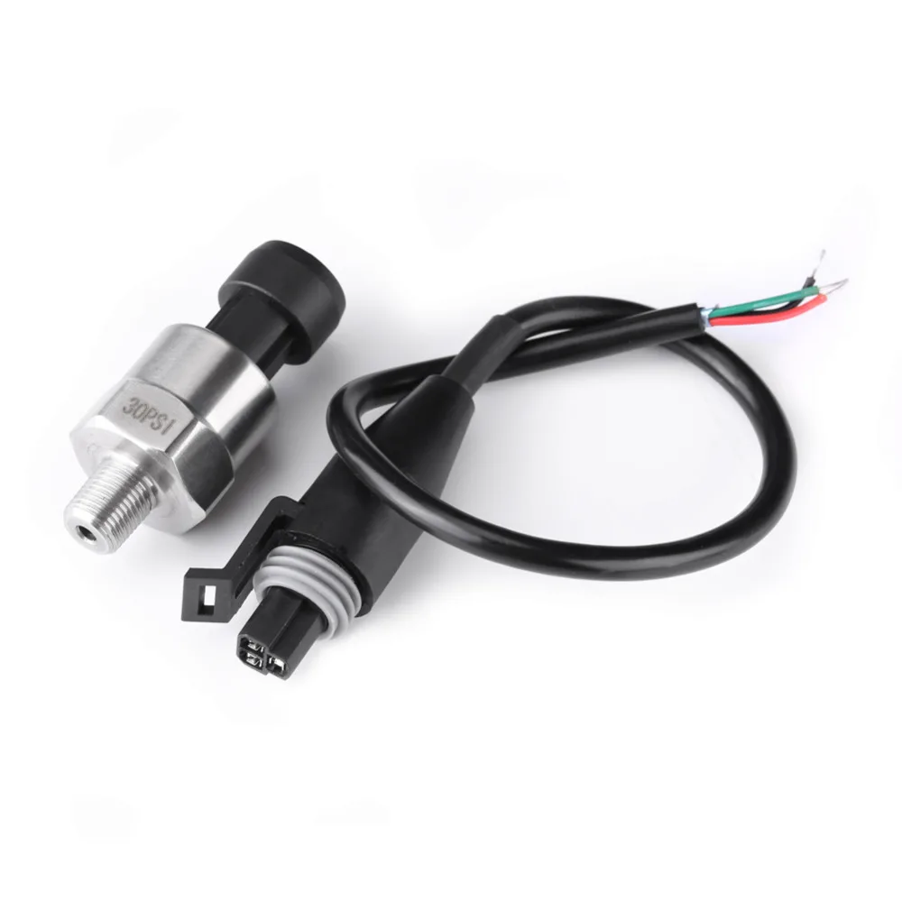 

1pcs 0-30 psi Pressure Transducer 1/8NPT Thread Stainless Steel Pressure Sensor Oil Fuel Air Water Pressure Gauge Transducer