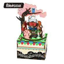 Robotime музыкальная шкатулка сделай сам лесной концерт деревянные головоломки Миниатюра ручной работы AM404