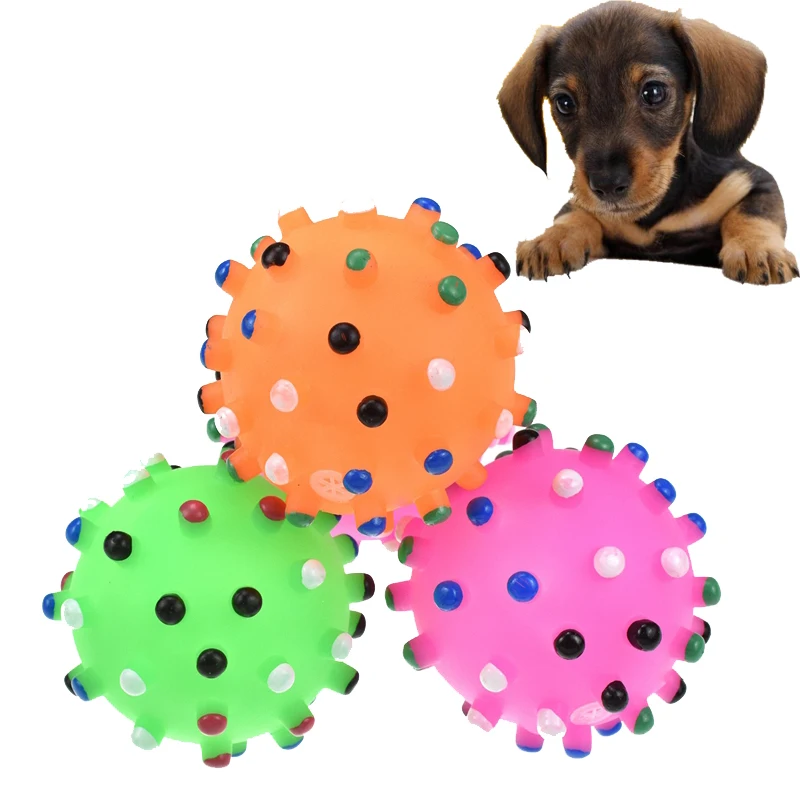 

Random Color Squeak Toys For Dogs Silicone Vocal Small Spiky Ball Silicone Toy For Dogs Puppy Pet Chew Toys Diameter 7CM