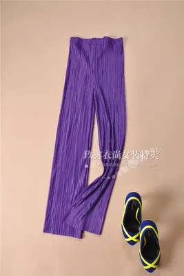 FREE SHIPPING fashion fold Life pleated classic all-match straight trousers IN STOCK