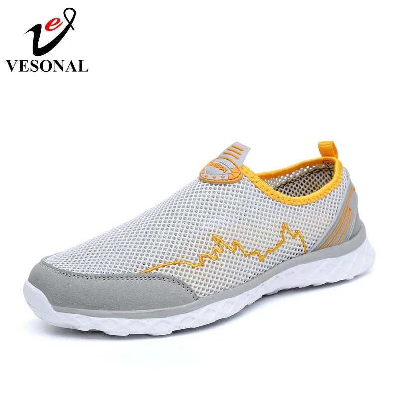 

VESONAL 2018 Summer Breathable Light Mesh Male Shoes For Men Adult Footwear Non-Slip Comfortable Quality Designer Sneakers A06