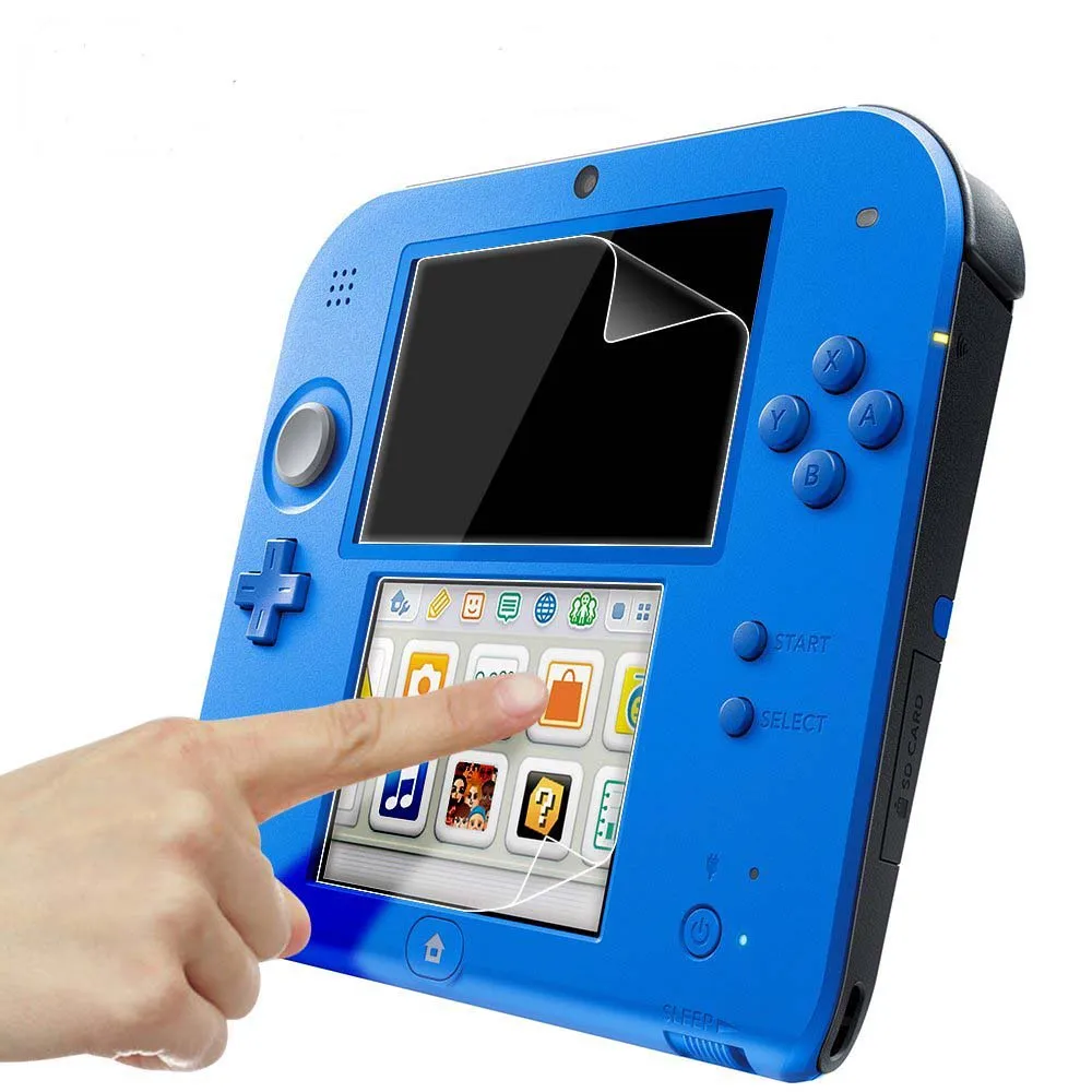 

Transparent LCD Screen Protectors Guard Film Set For 2DS Clear Touch Protect Protective Front + Back Seal Film For 2DS