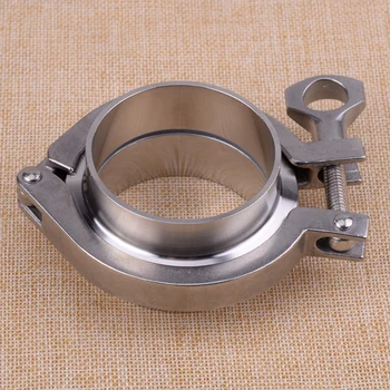 

DWCX Silver 2.5 inch Stainless Steel 304 V Band Flange Clamp Kit Turbo Exhaust Down Pipe