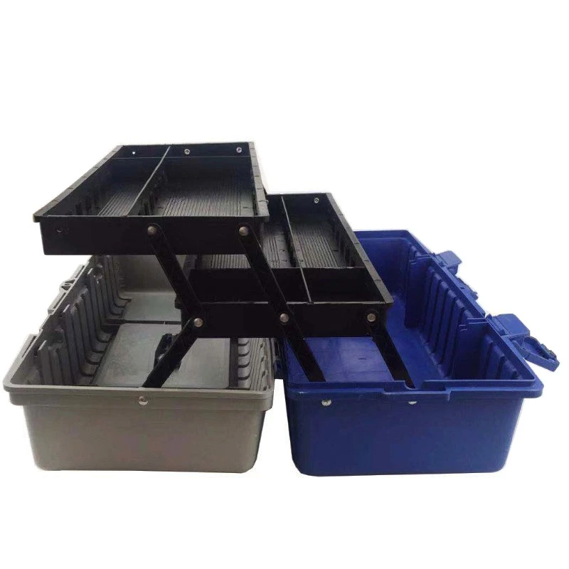 

Three-layer plastic hardware toolbox multi-function large Home repair electrician box car storage case art tool box