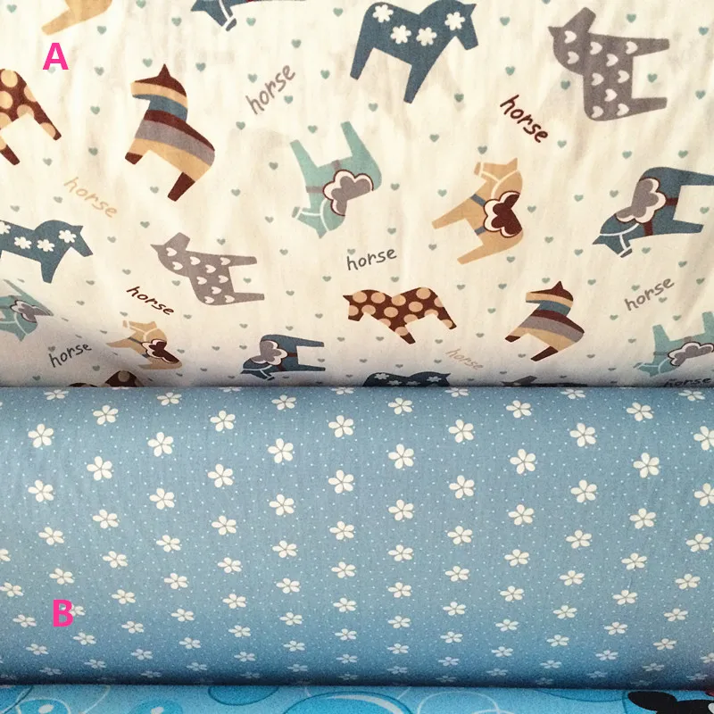 

160cm*50cm cartoon horse cotton cloth sewing baby bedding linens diy quilt pillowcase curtain patchwork fabric sewing tissue