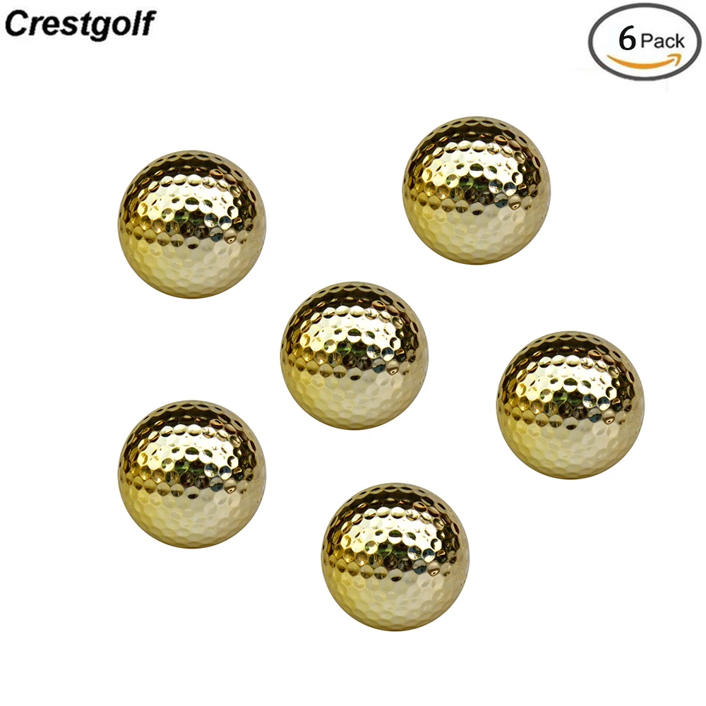 CRESTGOLF 6 шт двухслойные золотые мячи для гольфа тренировочные мячи для гольфа двухкомпонентные мячи в подарок