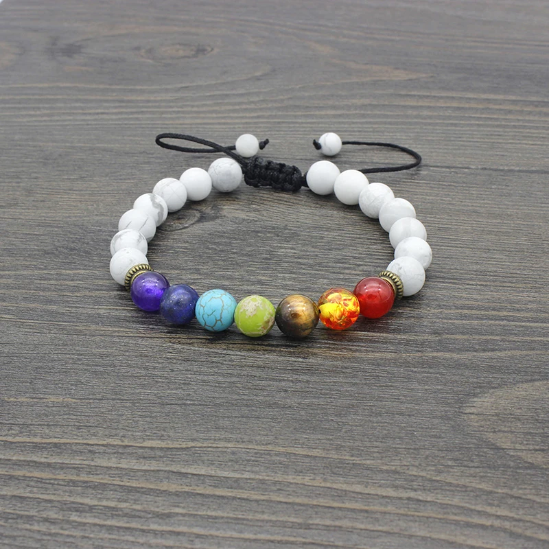 7 Chakra Bracelet Adjustable Beads Bangles & Bracelets Natural Solar System Energy Bracelet Male Healing Balance Pulseira_19