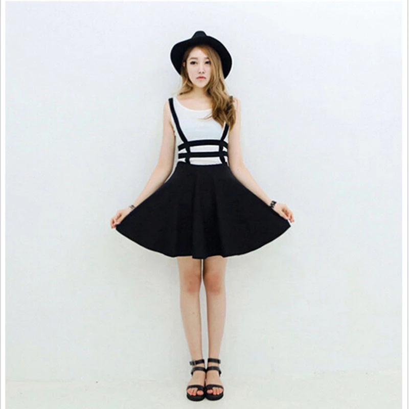pleated overall skirt