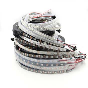 

Smart RGB LED Strip light WS2812B ws2812 IC Programmable Individual Addressable 30/60/144 Pixels RGB 5050 tape string lamp 5m 1m