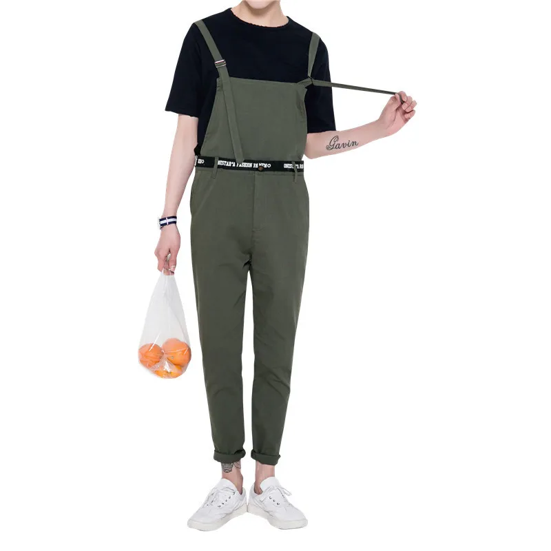 2017 Brand New Designer Korean Fashion Overalls Men Casual Pants