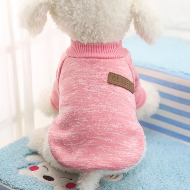 Классическая теплая одежда с принтом в виде собак Щенок наряд куртка для питомца, кошки пальто Зимний мягкий свитер Костюмы для маленьких собак чихуахуа XS-2XL Размеры