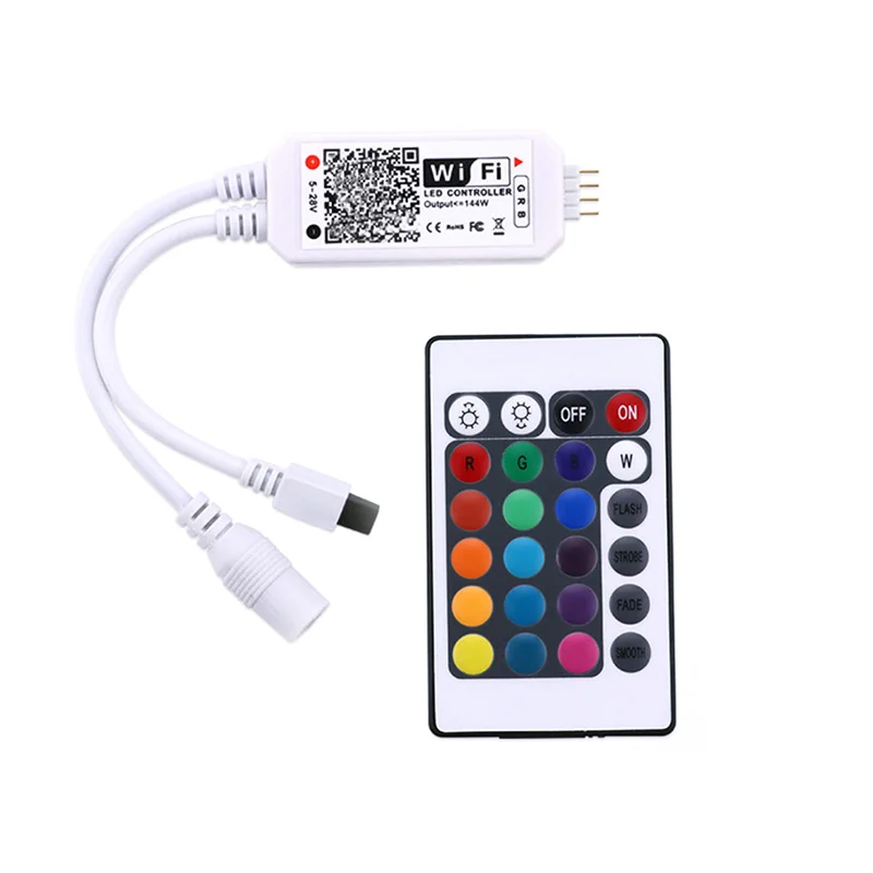 

HOT WiFi Wireless Smart Controller with 24 Keys Remote Control for LED Light Home Bar TI99