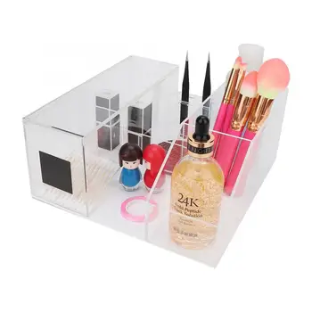 

Transparent Acrylic Makeup Cosmetics Storage Box Multifunctional False Eyelashes Storage Holder Eyelash Grafting Tool Organizer