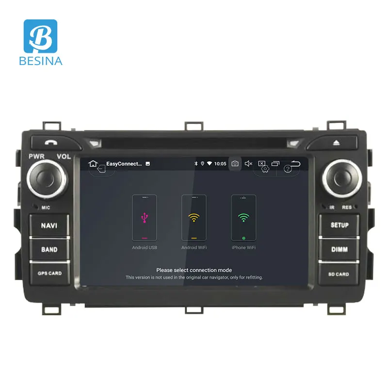 Discount Besina Android 9.0 Car DVD Player For TOYOTA AURIS 2013 2014 2015 Multimedia GPS Navigation Stereo 2 Din Car Radio WIFI Canbus 1