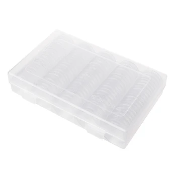 

100 Pcs Coin Holder Capsules 27mm Round Box Plastic collectibles Storage Organizer