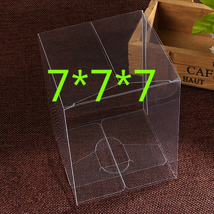 

50PCS/Lot 7x7x7cm Waterproof Gift Boxes Clear PVC Package Box Transparent PVC Box Plastic Display for Candy/jewelrychocolate